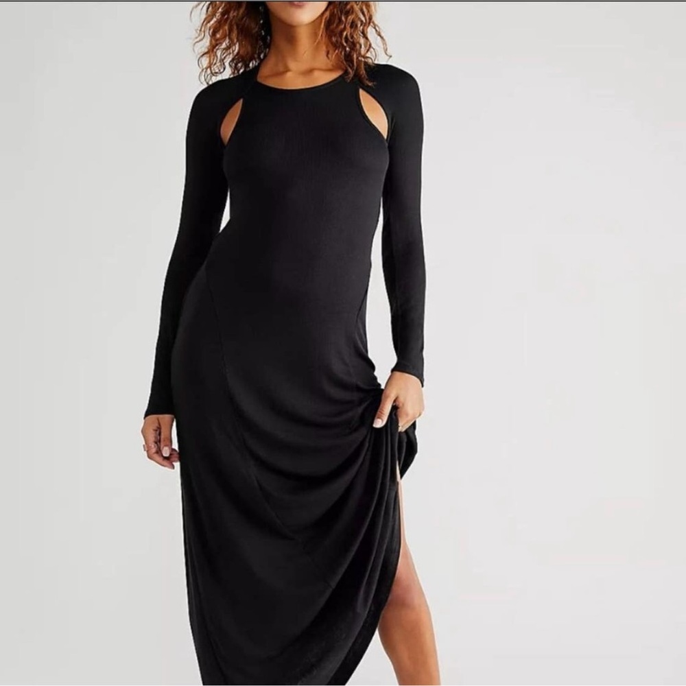 Free people beach black night out maxi dress size S